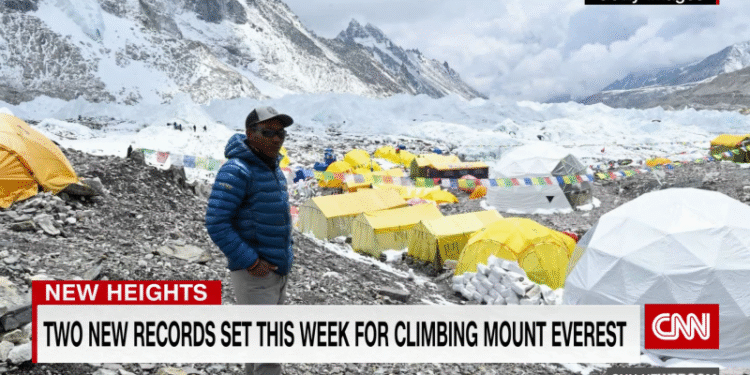 Two new records set this week for climbing Mount Everest