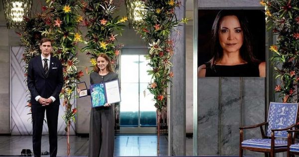 Machado’s daughter accepts Nobel Peace Prize — MercoPress