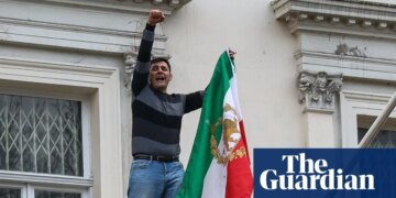Protester pulls down national flag from Iranian embassy in London | Iran