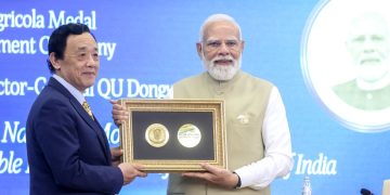 FAO Director General honours India’s Prime Minister Narendra Modi with FAO’s prestigious Agricola Medal