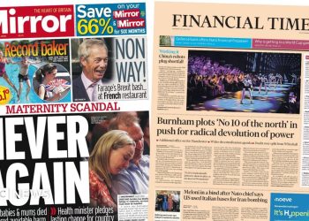 The Papers: 'Never again' and 'No 10 of the north'