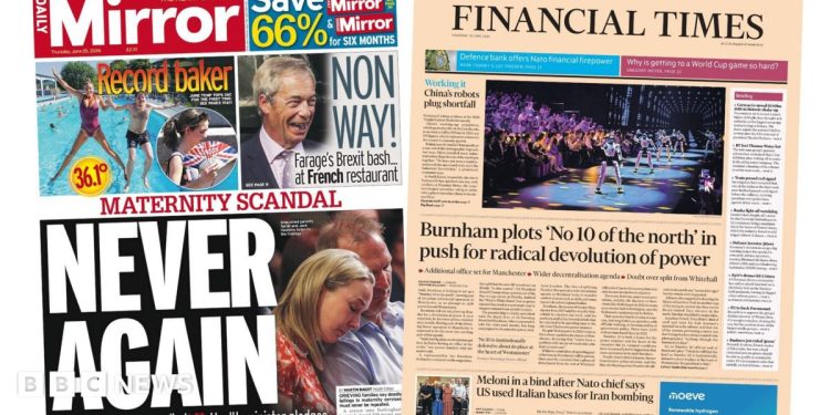 The Papers: 'Never again' and 'No 10 of the north'