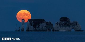 In pictures: Glowing Strawberry Moon snapped over the South