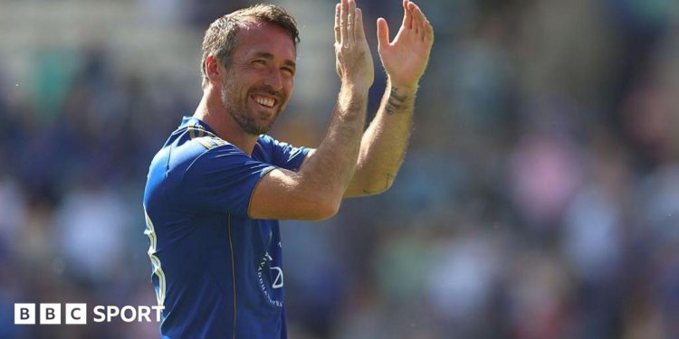 Christian Fuchs: Former Leicester City defender smashes six into river on cricket debut