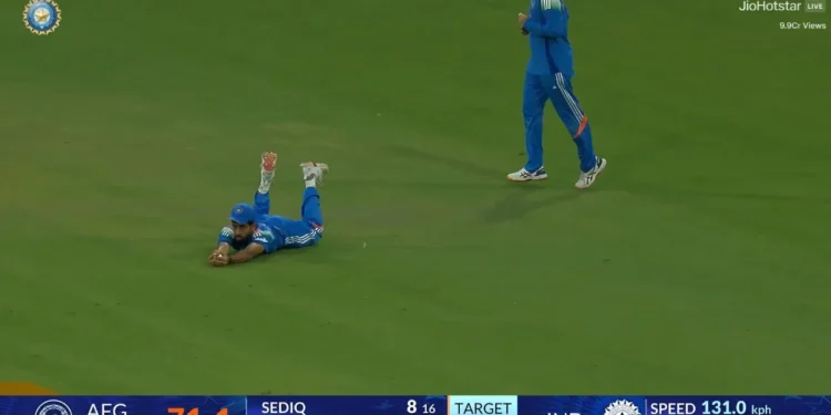 Watch: Debutant Prince Yadav grabs sensational running catch in IND vs AFG ODI