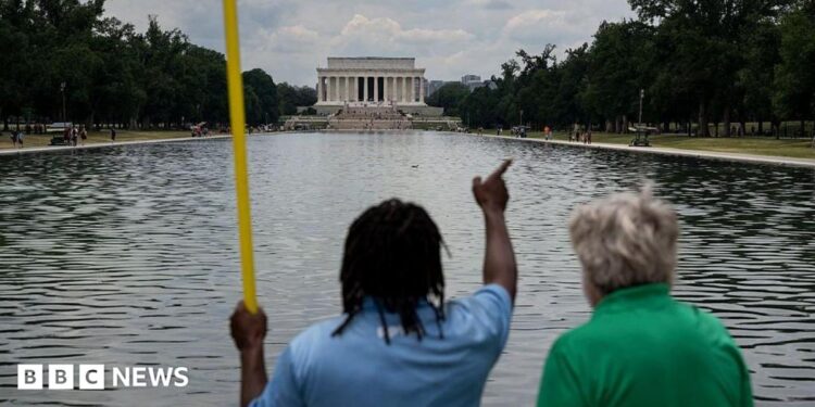 Reflecting Pool to be drained as Trump again blames ‘vandals’