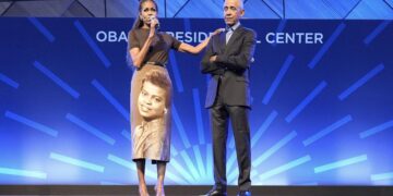 Michelle Obama honors her late mother in a custom-made Acne Studios skirt